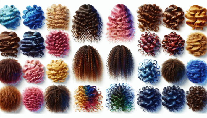 Advanced Tips for Curly Hair Maintenance: A colourful display of various curl patterns, from loose waves to tight coils, each labelled for clarity.