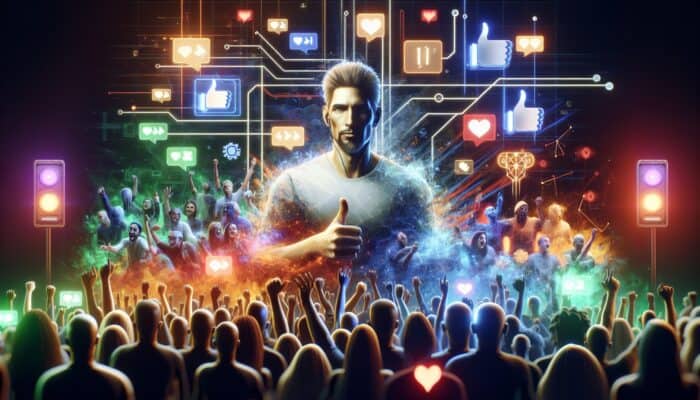A vibrant Twitch stream showcasing a streamer engaging a diverse audience, fostering a community through interactive comments and cheers.