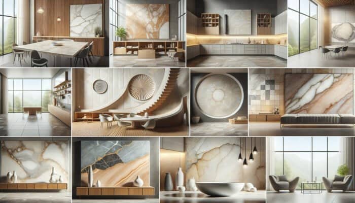 Limestone surfaces like countertops and entryways polished to a high sheen with limestone polishing powder.