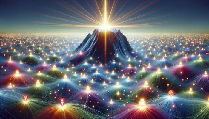 Dynamic TikTok videos boosting brand's search engine ranking with rising graphs and increased traffic.